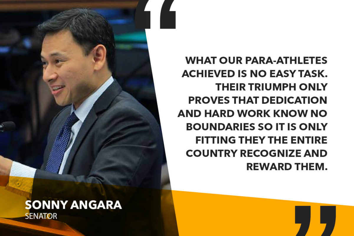 FILIPINO PARA-ATHLETES TO RECEIVE CASH AWARDS FOR WINNING IN ASIA PARA GAMES – ANGARA