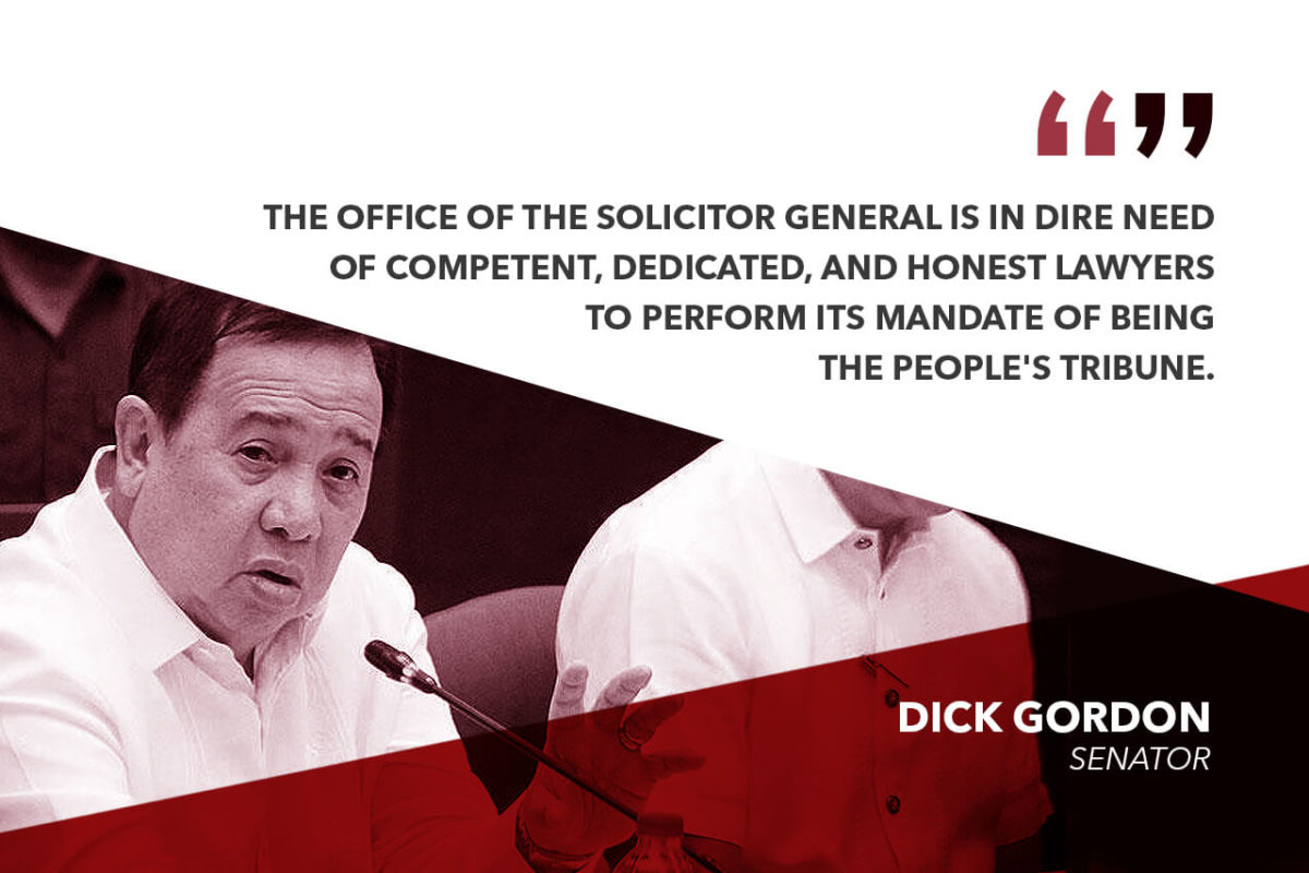 SENATE APPROVES BILL EXPANDING POWERS, CAPABILITIES OF OSG – GORDON