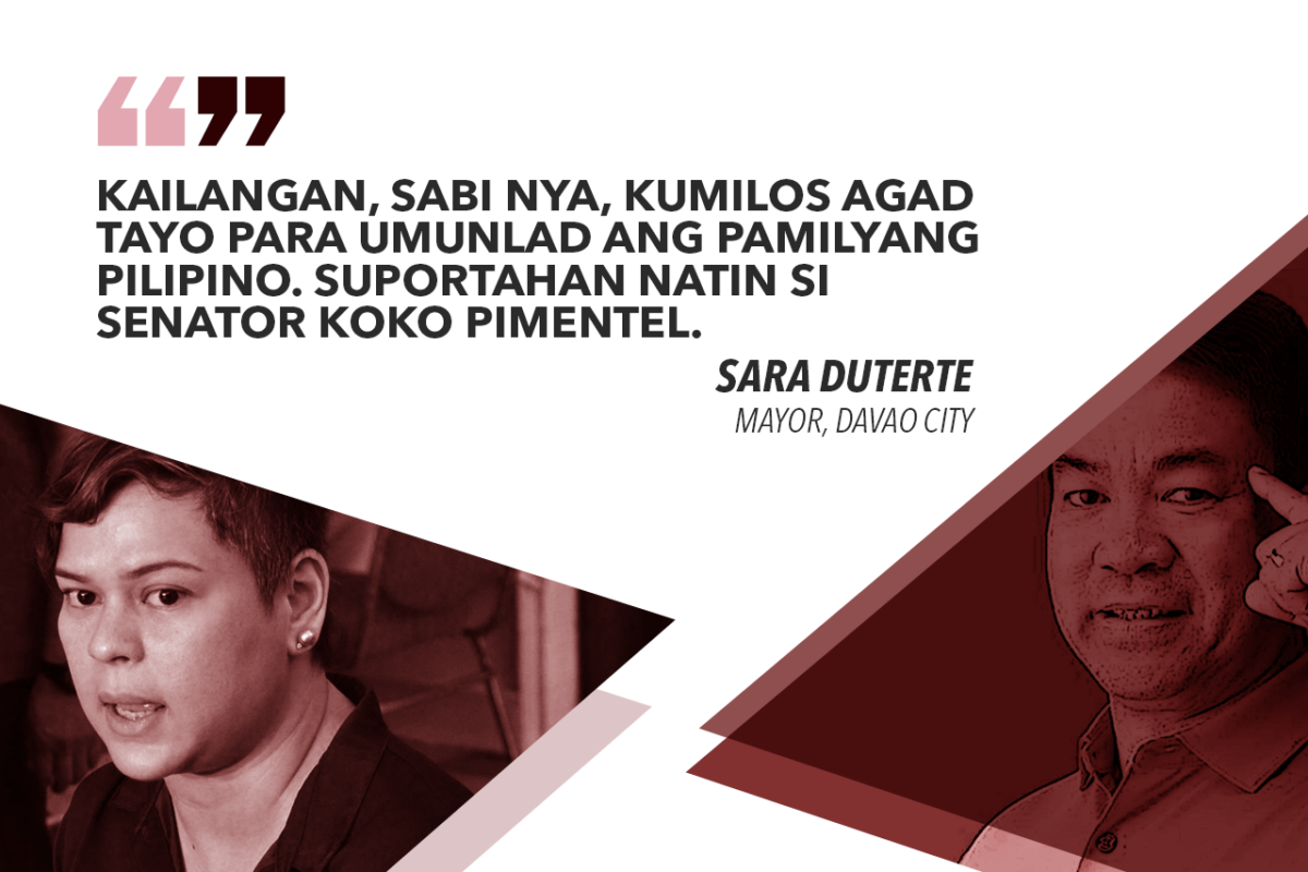 USE YOUR ‘KOKOTE’ VOTE FOR PIMENTEL – SARA DUTERTE