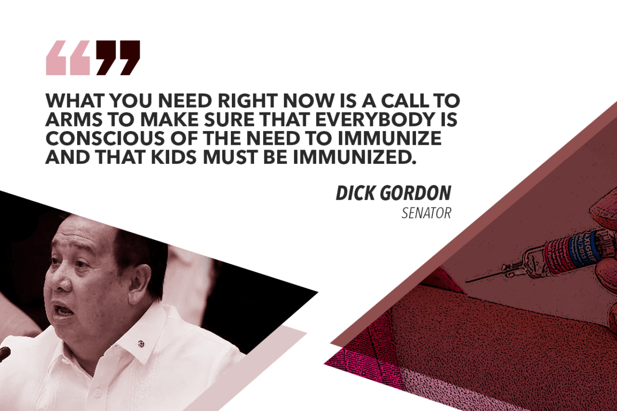 GORDON TO DOH: BOOST INFO DRIVE ON MEASLES VACCINE