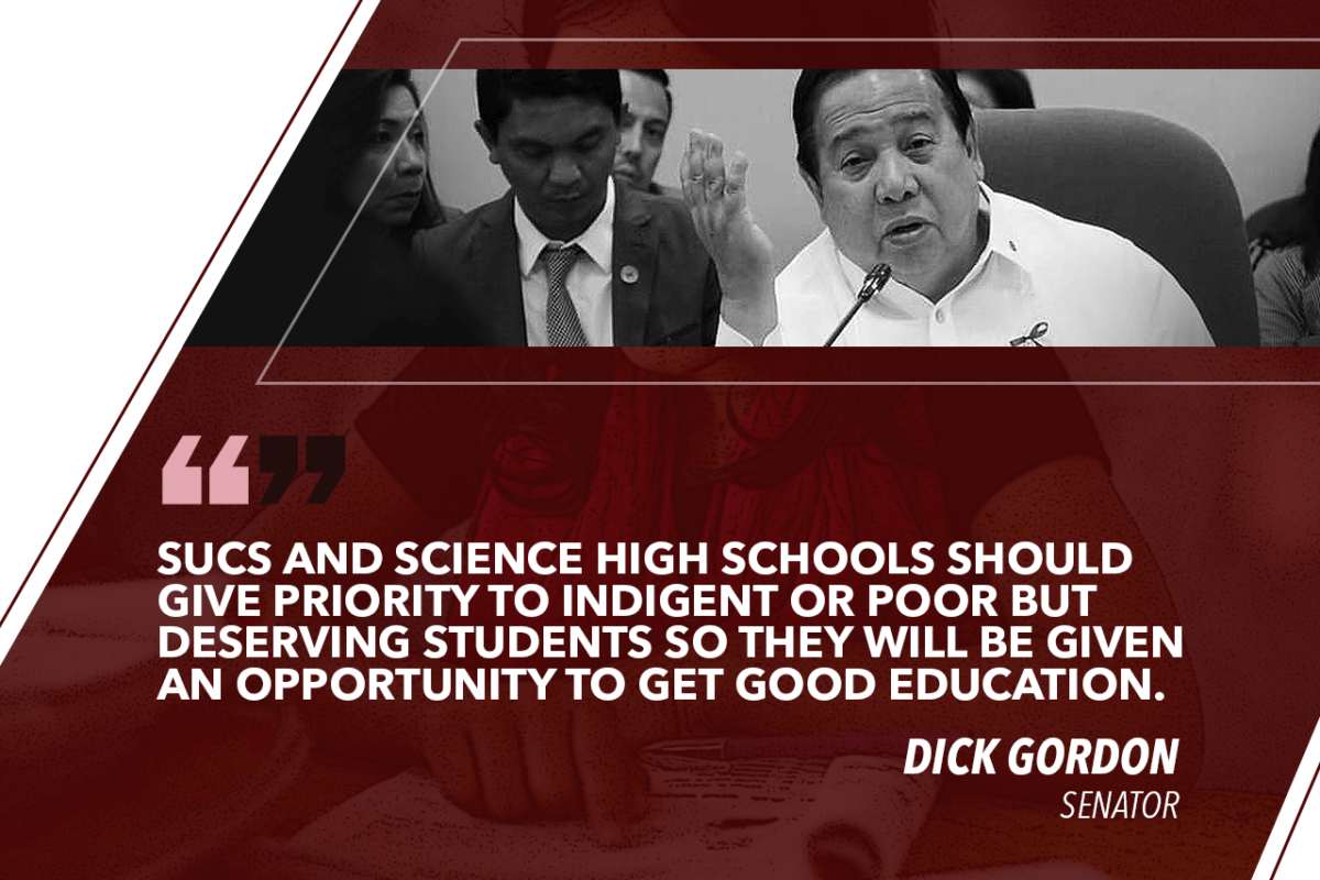 GORDON TO SUCs, SCIENCE HIGH SCHOOLS: PRIORITIZE POOR BUT DESERVING STUDENTS