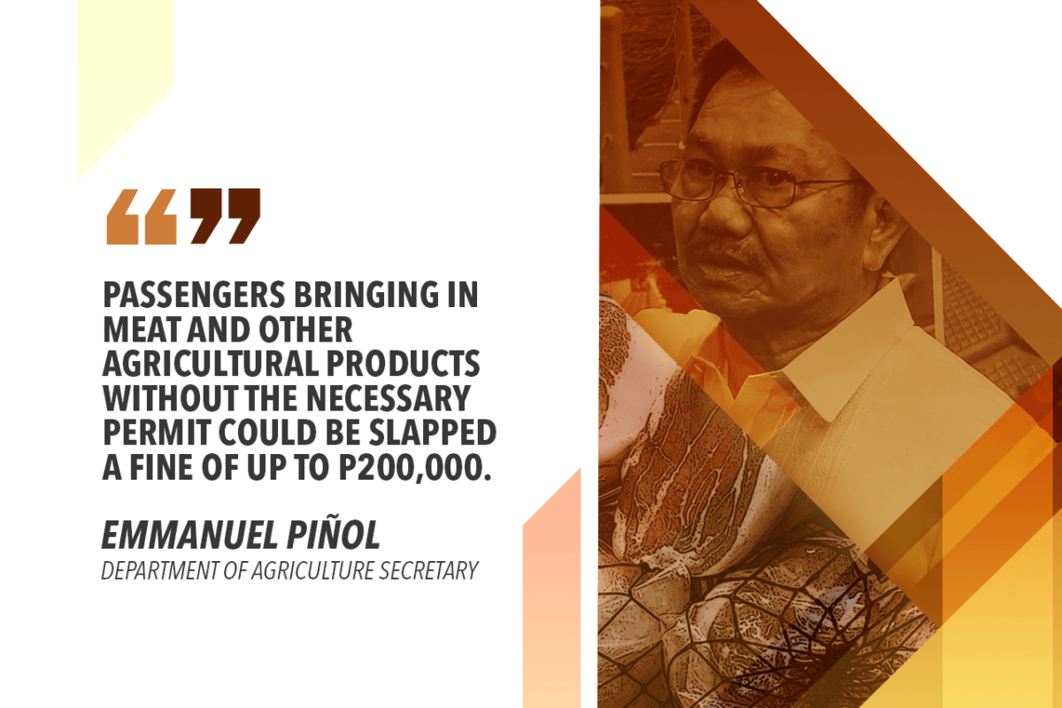 IMPLEMENT STRICTER MEASURES ON ENTRY OF IMPORTED MEAT – PIÑOL