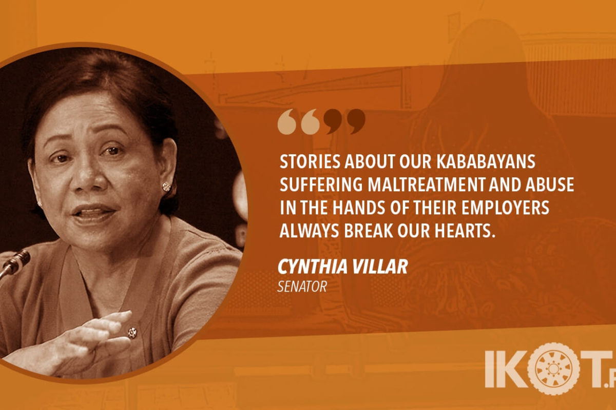 PUSH FOR MORE FAVORABLE WORKING ENVIRONMENT FOR OFWS – VILLAR