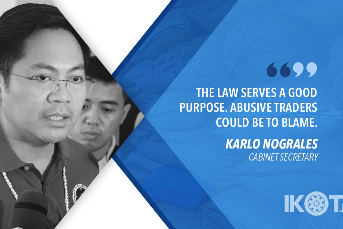 RICE HOARDERS HINDER EFFECTS OF RICE TARIFFICATION LAW – NOGRALES