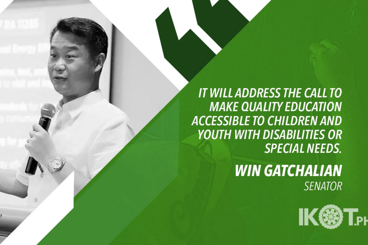 ESTABLISH MORE SPED CENTERS IN PUBLIC SCHOOLS – GATCHALIAN