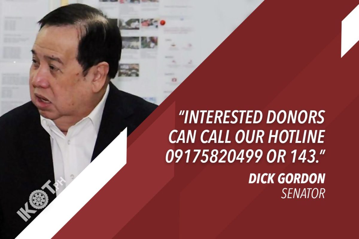 GORDON TO VIRUS SURVIVORS: DONATE BLOOD AT RED CROSS CONVALESCENT PLASMA CENTER