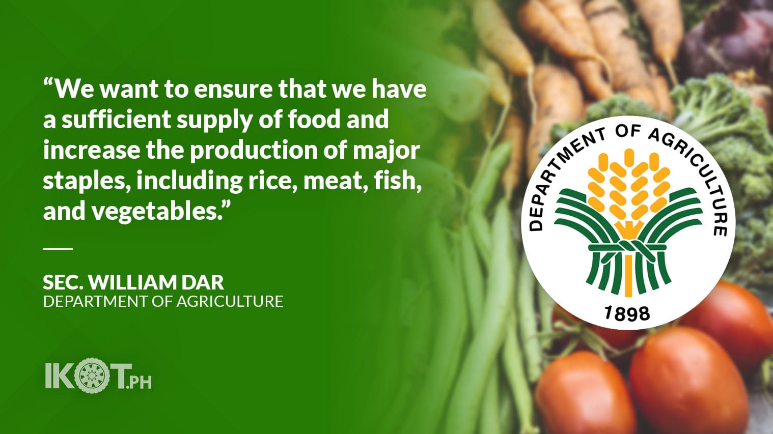 NCR TO HAVE CONTINUOUS AGRI PRODUCE SUPPLY DAR — IKOT.PH