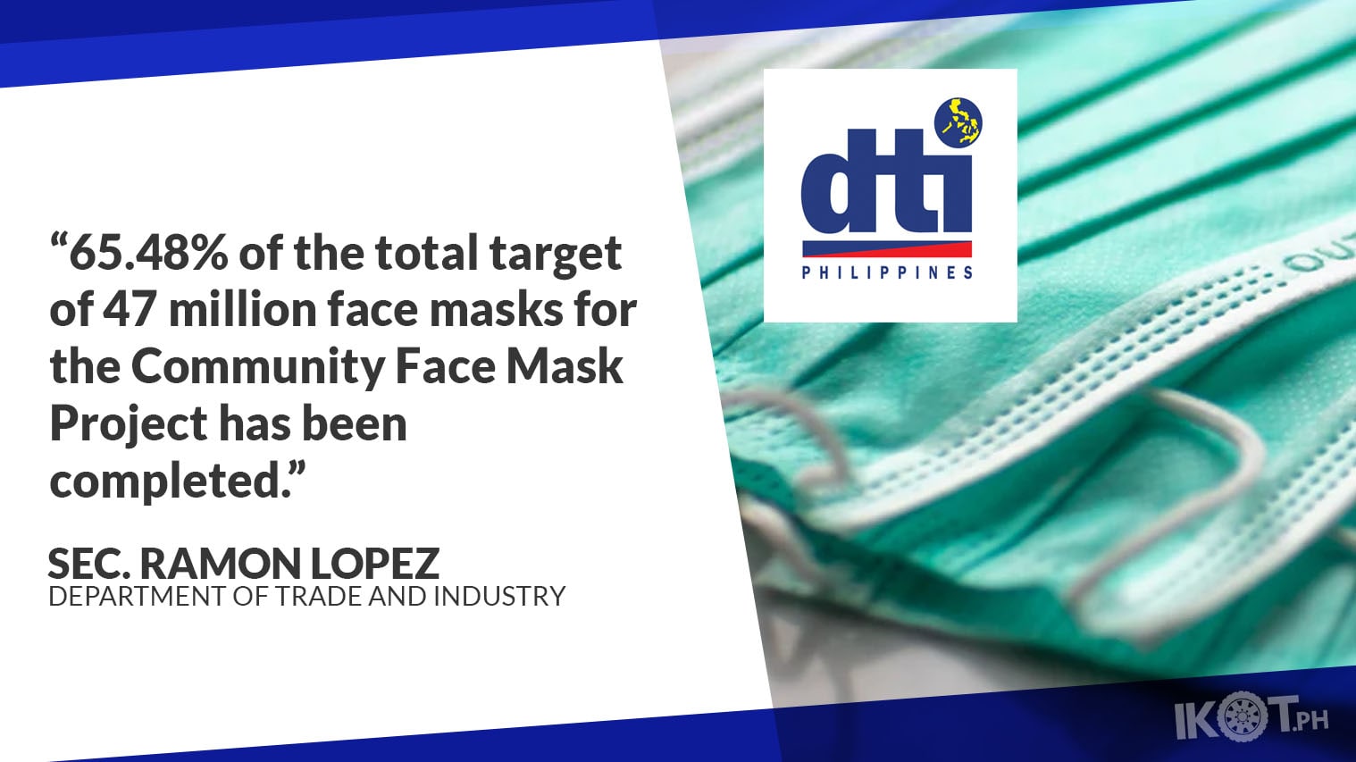 ‘LIBRENG FACE MASK PROJECT’ MAKES 30M MASKS DTI — IKOT.PH