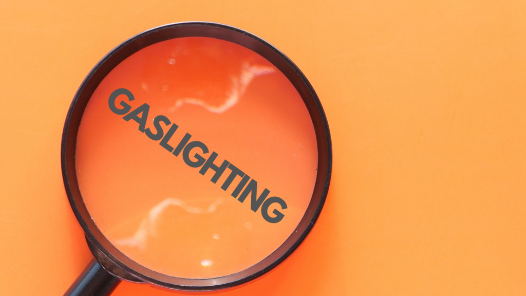  gaslighting word in a magnifying glass