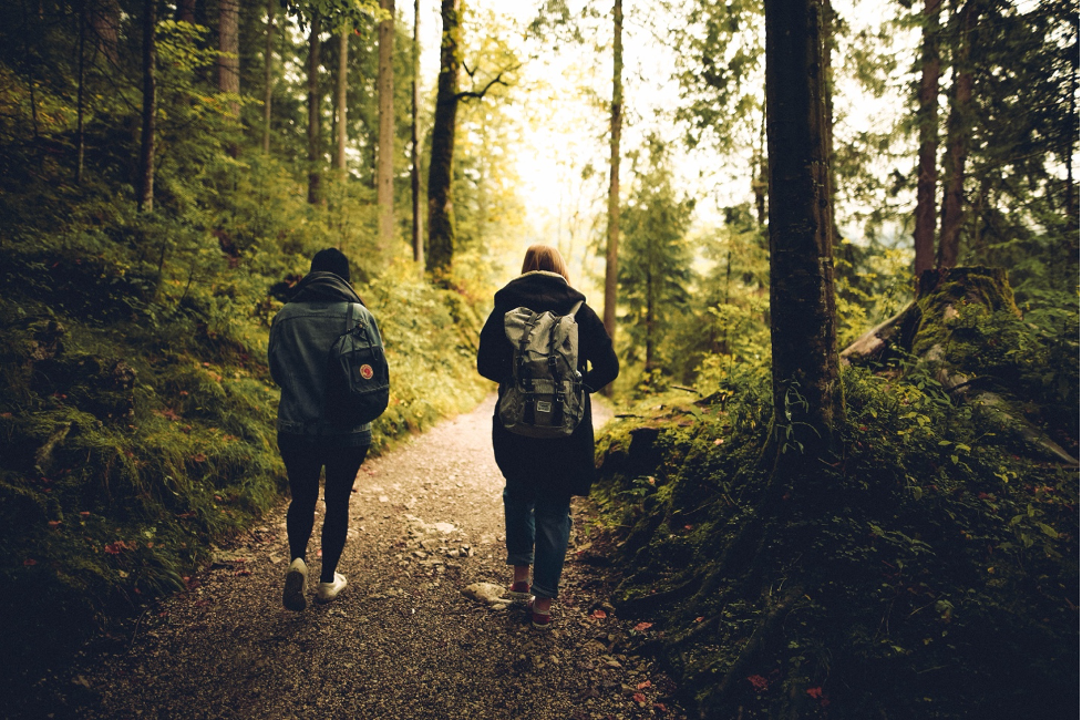 Two friends walking