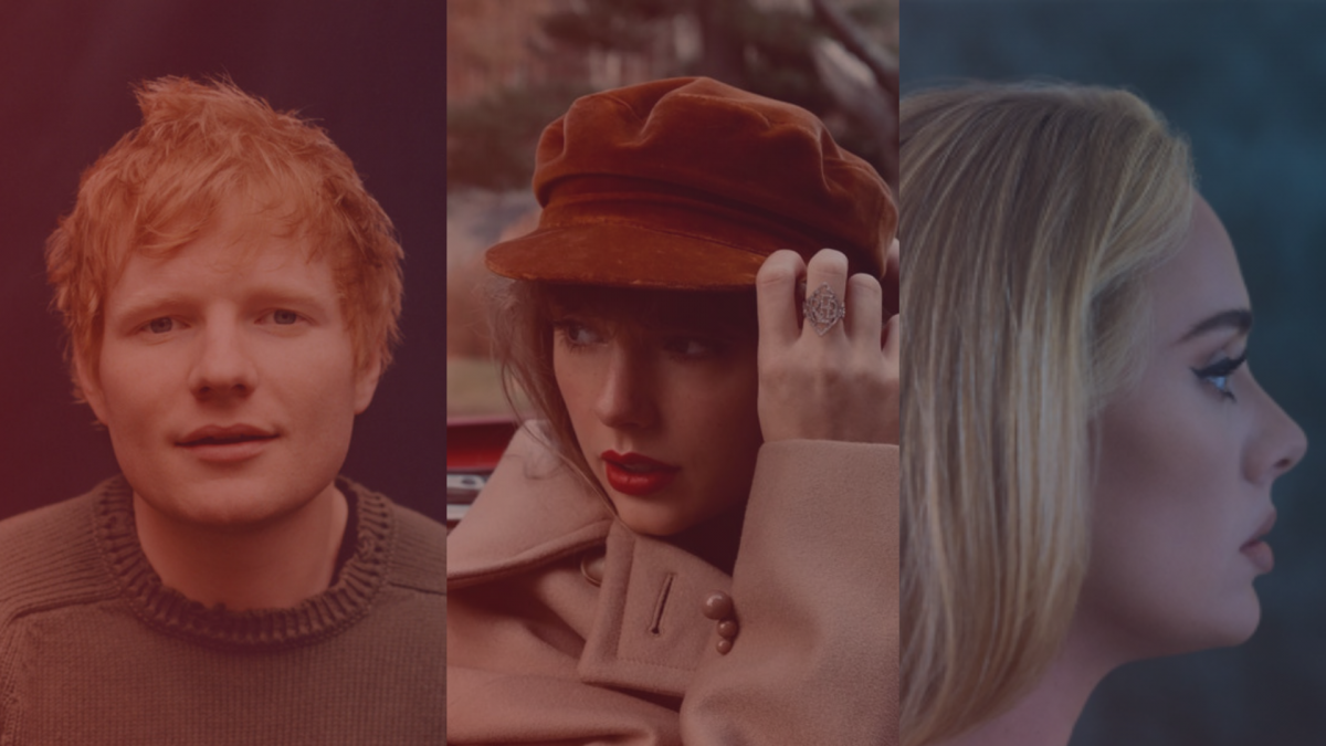 Ed SHeeran, Taylor Swift, and Adele