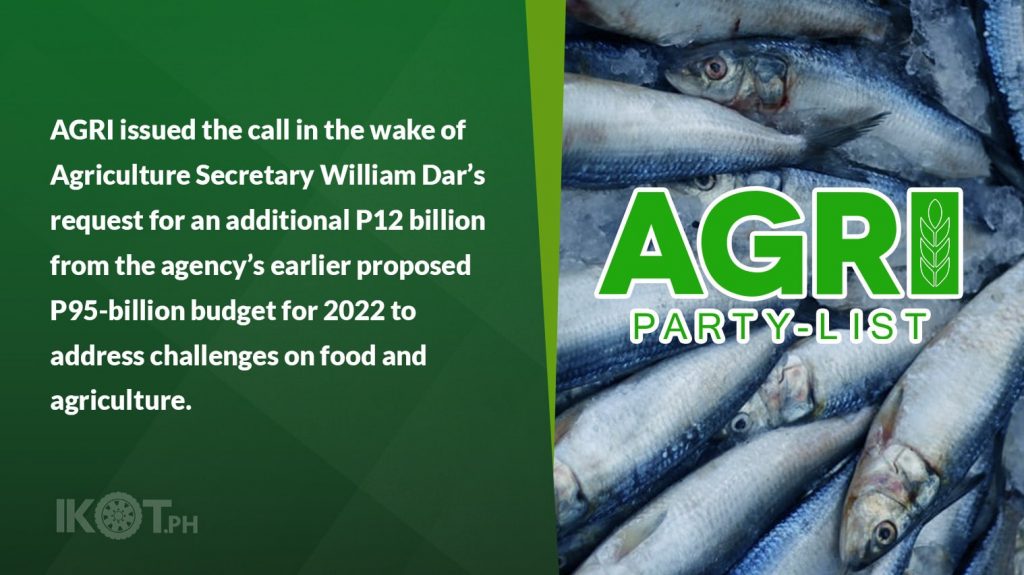AGRI PARTYLIST BACKS SARDINE CONSERVATION PLAN — IKOT.PH
