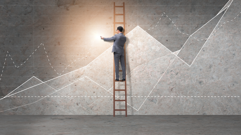 man climbing a wall ladder