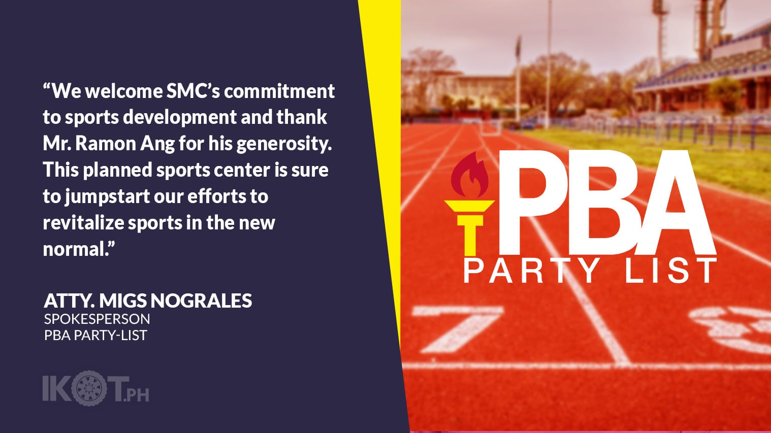 SMC PLAN TO BUILD BATANGAS SPORTS CENTER LAUDED — IKOT.PH