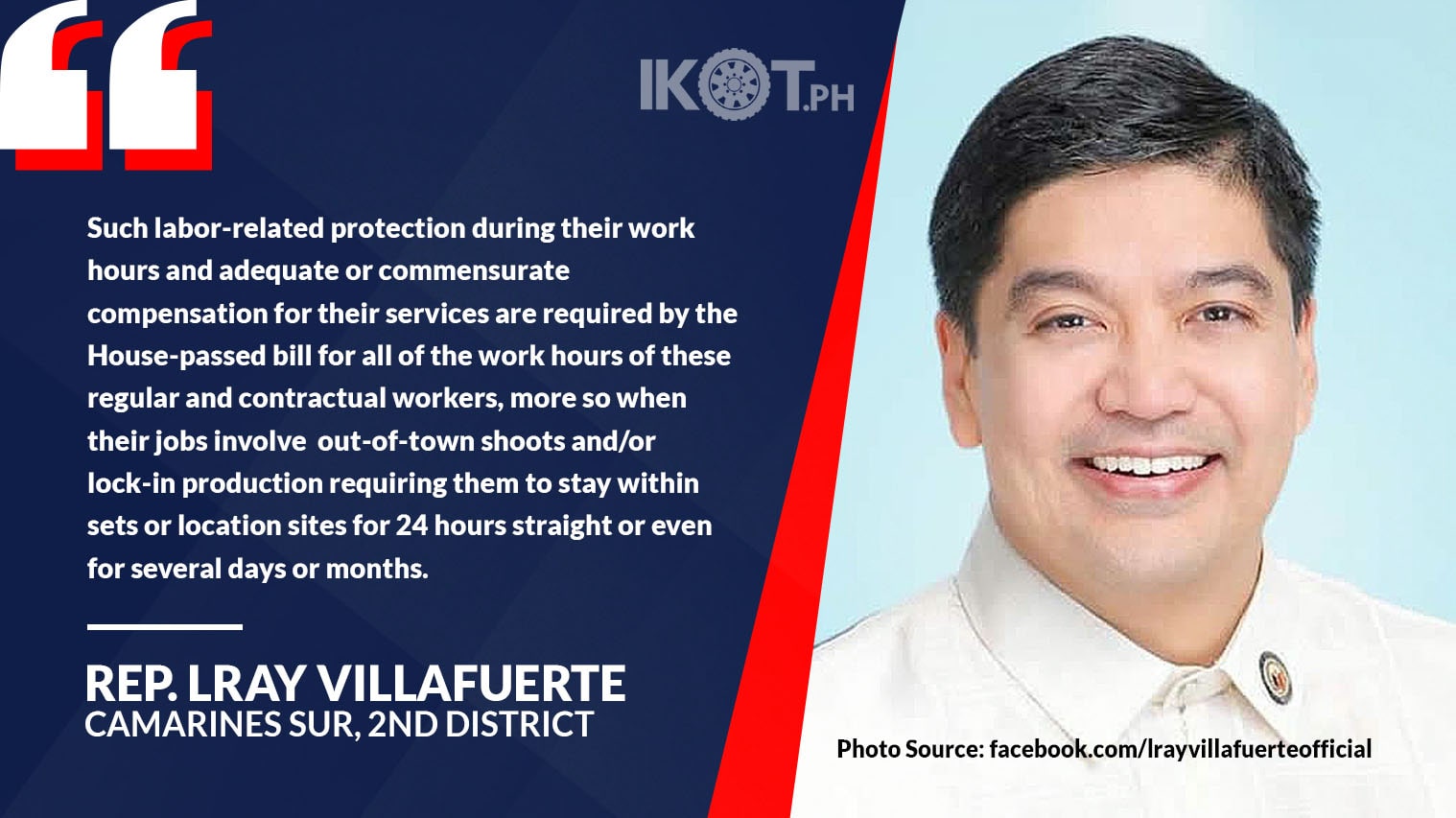 ENSURE SAFETY OF ACTORS, FILM CREW VILLAFUERTE — IKOT.PH