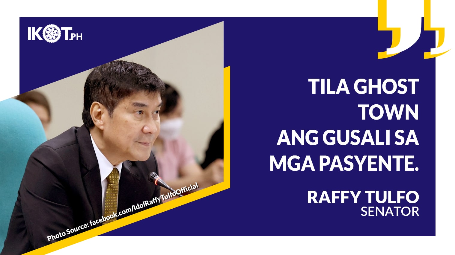 TULFO VISITS OFW HOSPITAL IN PAMPANGA — IKOT.PH
