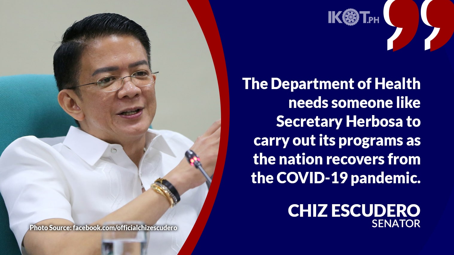 HERBOSA QUALIFIED TO BE HEALTH CHIEF ESCUDERO — IKOT.PH