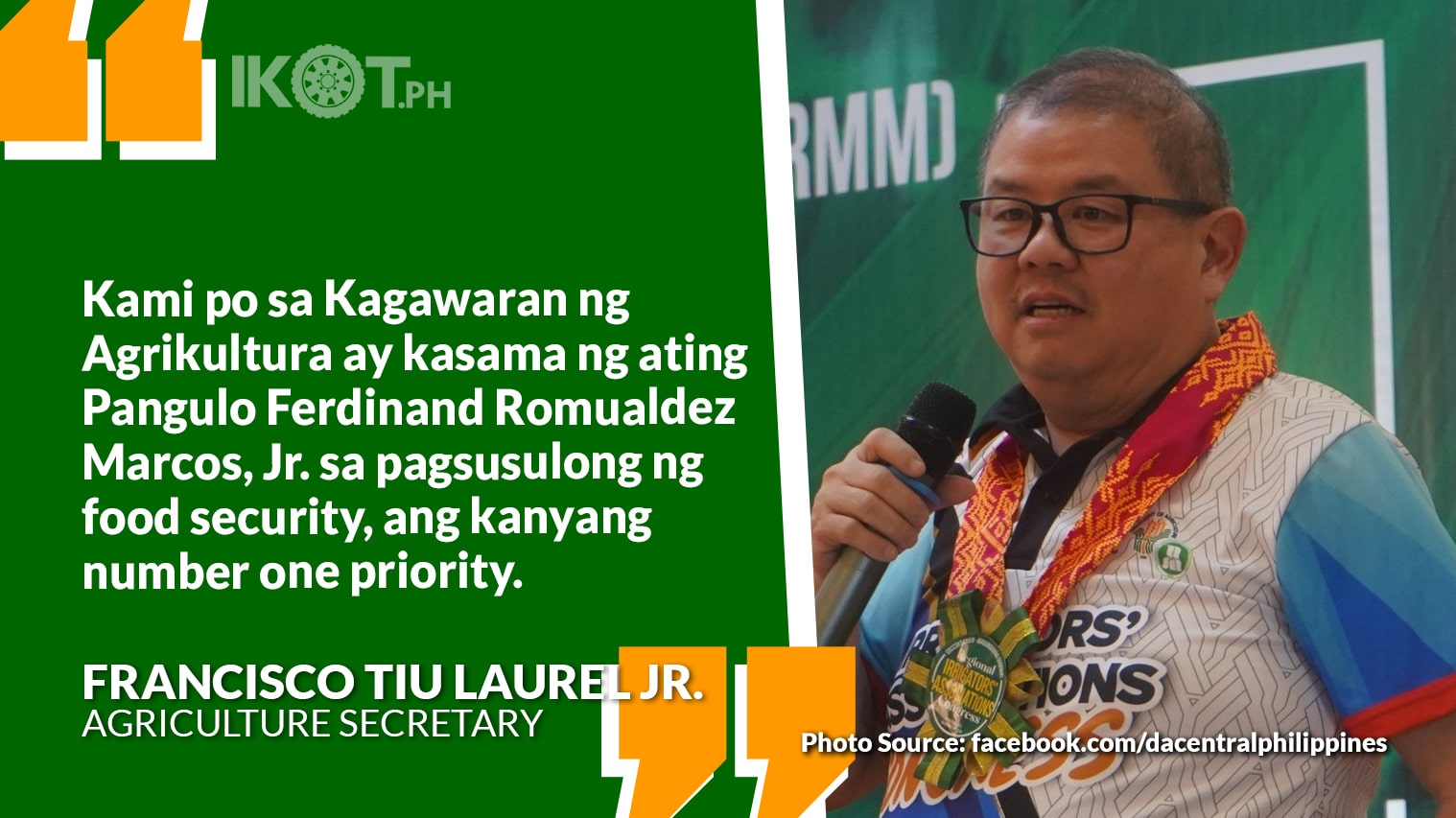 DA TO IRRIGATORS JOIN FOOD SECURITY CAMPAIGN — IKOT.PH